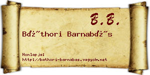 Báthori Barnabás névjegykártya